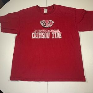 University Of Alabama Crimson Tides Elephant Logo Red T Shirt Mens Size Large